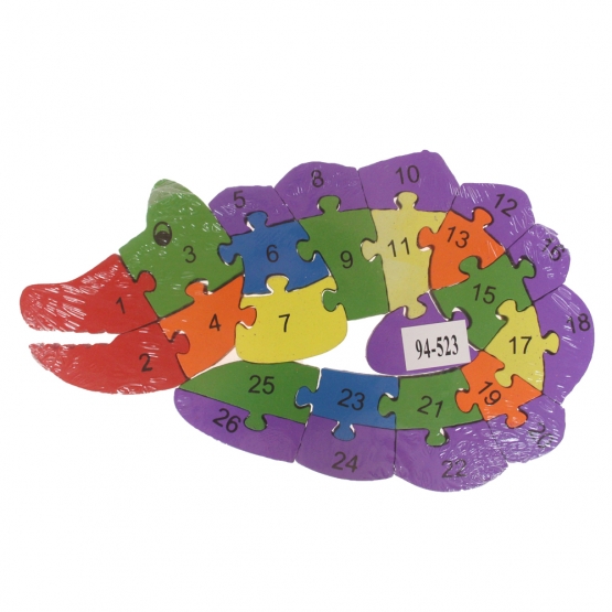 Oktató fa puzzle krokodil var.2