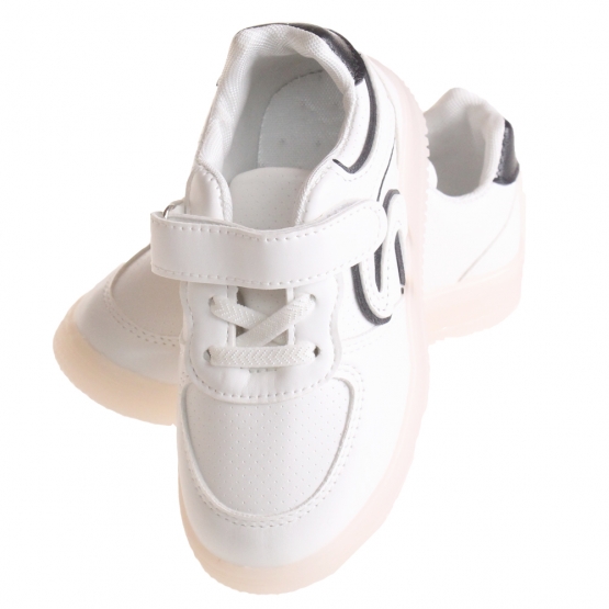 Világító gyerek tornacipő, Sport fekete