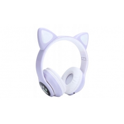 Vezeték nélküli fejhallgató macskafülekkel lila