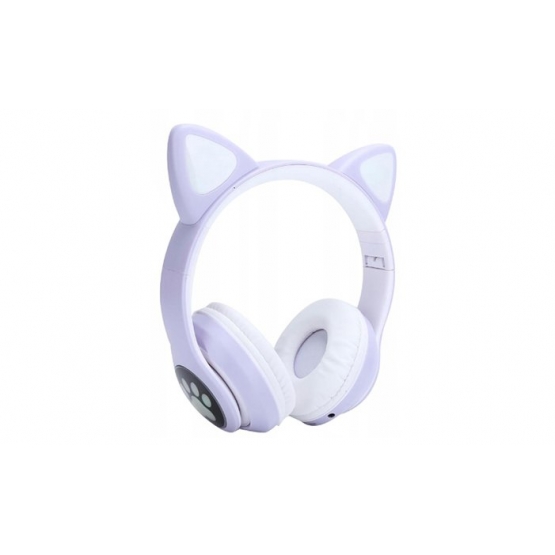 Vezeték nélküli fejhallgató macskafülekkel lila