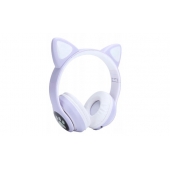 Vezeték nélküli fejhallgató macskafülekkel lila