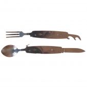 B-SQUL piros, összecsukható multifunkciós kemping evőeszköz