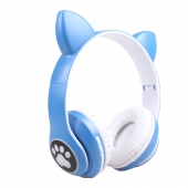Vezeték nélküli fejhallgató macskafülekkel kék