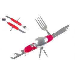 JIN BIN LI multifunkciós kemping evőeszköz – piros