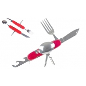 JIN BIN LI multifunkciós kemping evőeszköz – piros