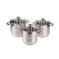 6 részes rozsdamentes acél lábaskészlet EH-9093