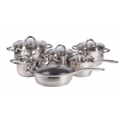 12 részes rozsdamentes acél lábaskészlet EH-9014