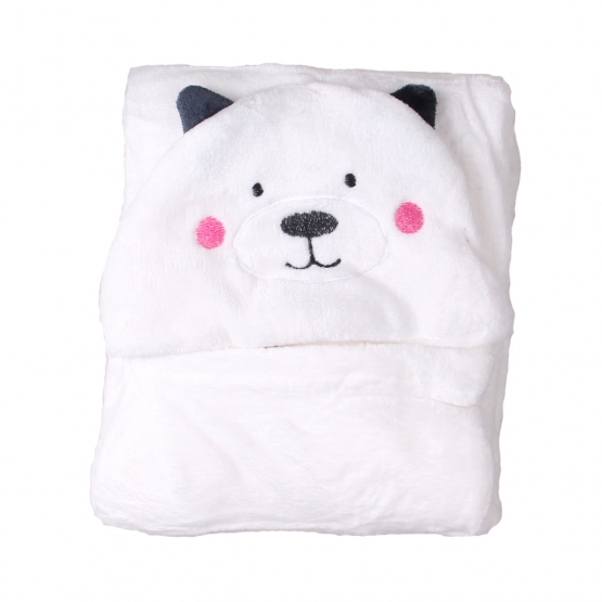 Happy Baby fehér babatakaró – macis arccal