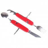 JIN BIN LI multifunkciós kemping evőeszköz – piros