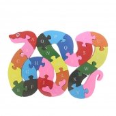 Oktató fa puzzle kígyó var.1