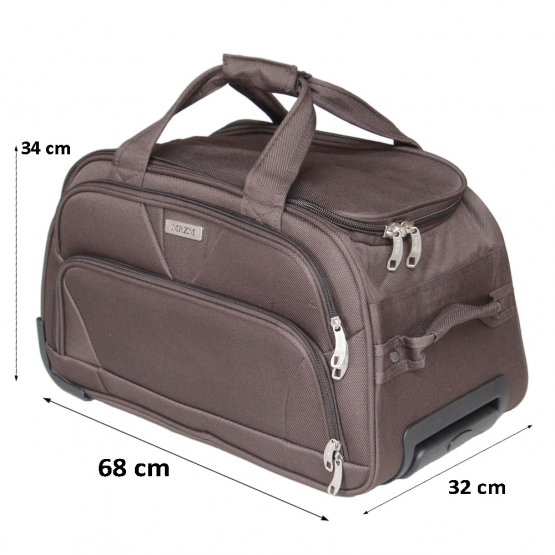 Gurulós utazótáska MRZM sötétbarna, nagyméretű