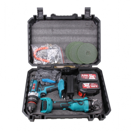 Szerszámkészlet sarokcsiszolóval és ütvefúróval SR-911