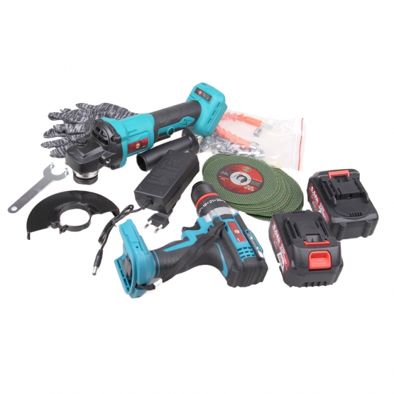 Szerszámkészlet sarokcsiszolóval és ütvefúróval SR-911