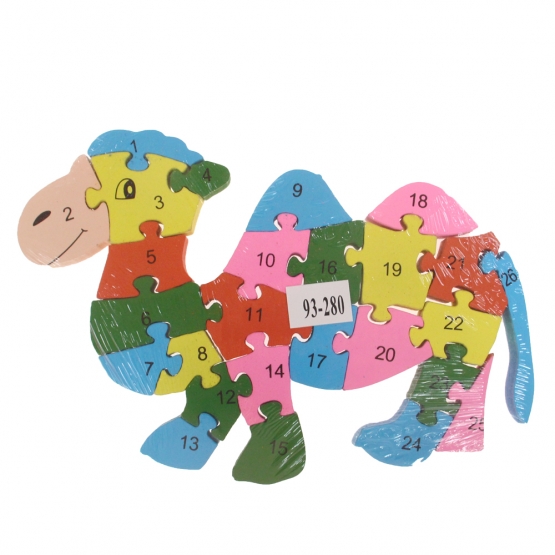 Oktató fa puzzle teve