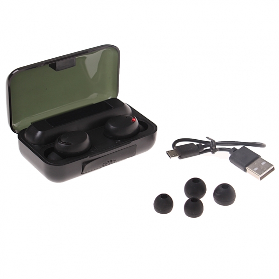 VEZETÉK NÉLKÜLI FEJHALLGATÓ POWERBANK-KAL F9-5 FEKETE