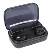 M10 fekete vezeték nélküli fülhallgató powerbankkal