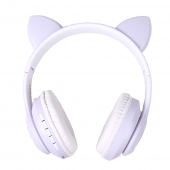 Vezeték nélküli fejhallgató macskafülekkel lila