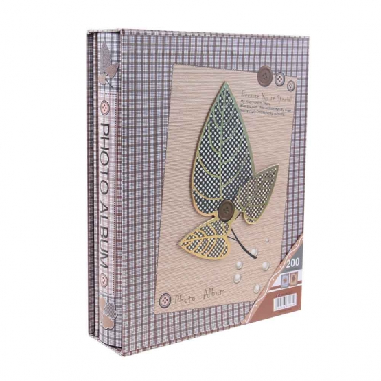 FOTÓALBUM 200 FÉNYKÉPHEZ GOMB, BARNA