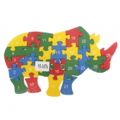 Oktató fa puzzle orrszarvú