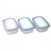 7 darabos műanyag tárolódoboz szett fedővel