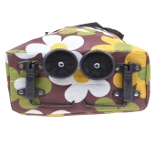 BEVÁSÁRLÓ TÁSKA KEREKEKEL VIRÁGOS, BARNA