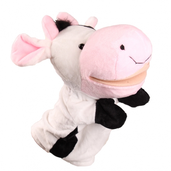 Plüss kesztyűbáb tehén