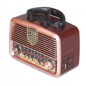 Hordozható 3 sávos GOLON napelemes rádió rózsaszín