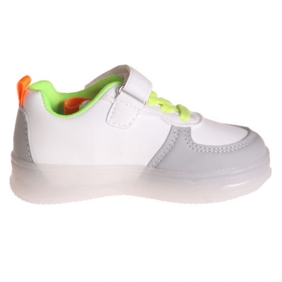 Világító gyerek tornacipő, háromszínű, szürke