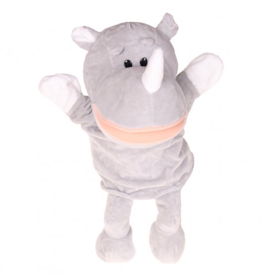 Plüss kesztyűbáb lábakkal orrszarvú