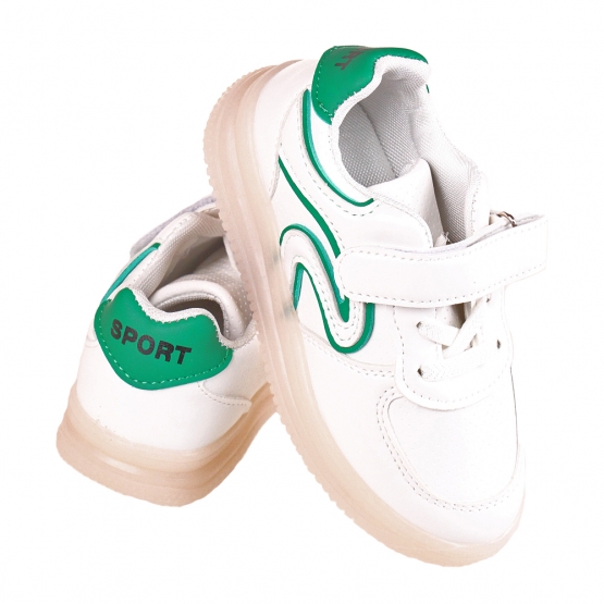 Gyerek világító tornacipő Sport zöld