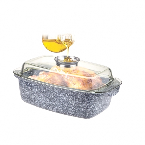 Alumínium tepsi 5,5 l szürke márvány