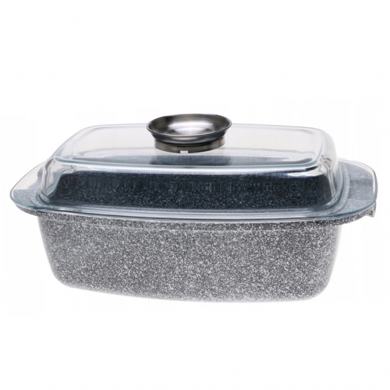 Alumínium tepsi 5,5 l szürke márvány