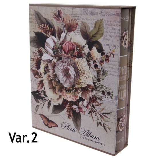 FOTÓALBUM 200 FÉNYKÉPHEZ, CSOKORRAL, BÉZS