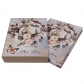 FOTÓALBUM 200 FÉNYKÉPHEZ, CSOKORRAL, BÉZS