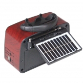 Hordozható 3 sávos GOLON napelemes rádió barna