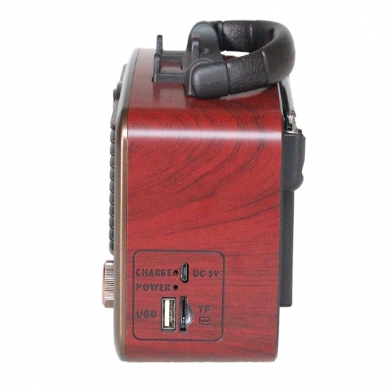 Hordozható 3 sávos GOLON napelemes rádió barna