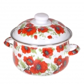 10- részes zománcozott edénykészlet pipacs