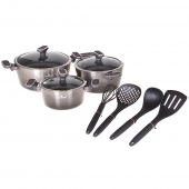 10- részes edénykészlet fekete