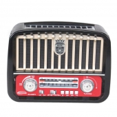 Hordozható 3 sávos napelemes rádió fekete-arany MUSIC