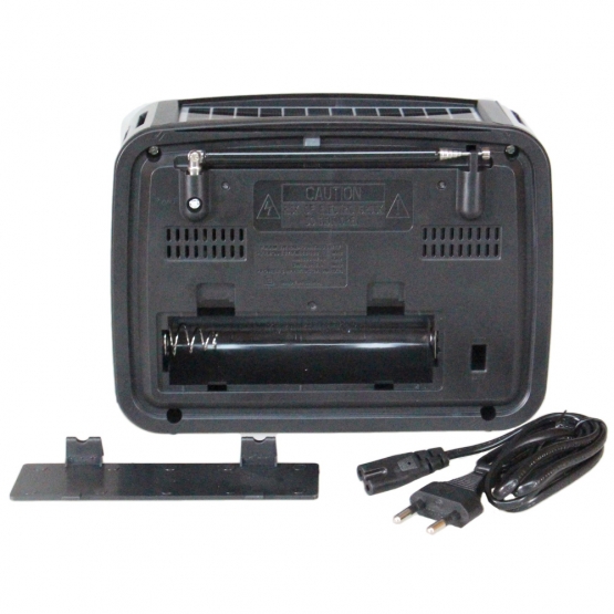 Hordozható 3 sávos napelemes rádió fekete-arany MUSIC