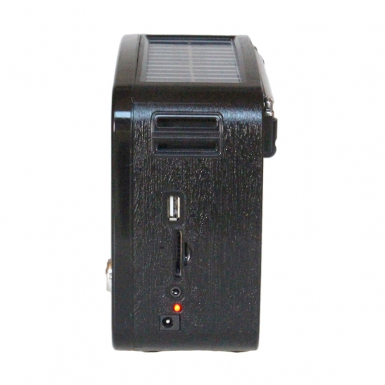 Hordozható 3 sávos napelemes rádió fekete-arany MUSIC