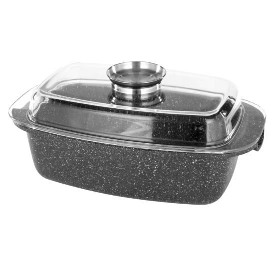 Alumínium tepsi 5,5 l fekete márvány