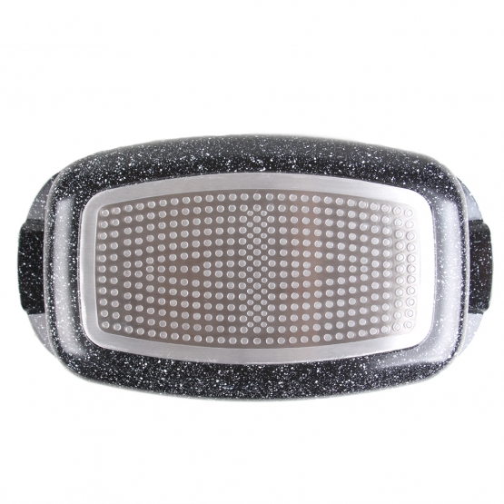 Alumínium tepsi 5,5 l fekete márvány