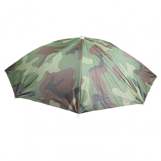 Összecsukható fejre illeszthető esernyő – terepmintás