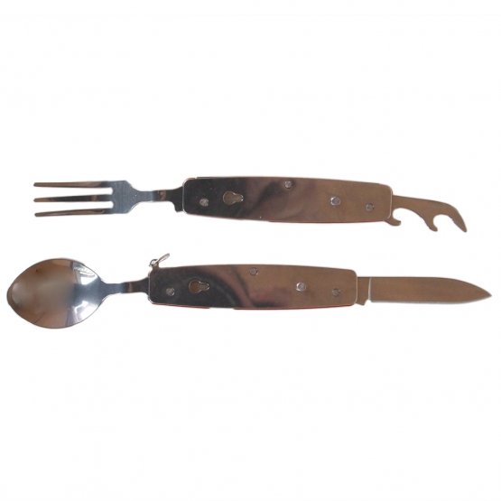 B-SQUL piros, összecsukható multifunkciós kemping evőeszköz