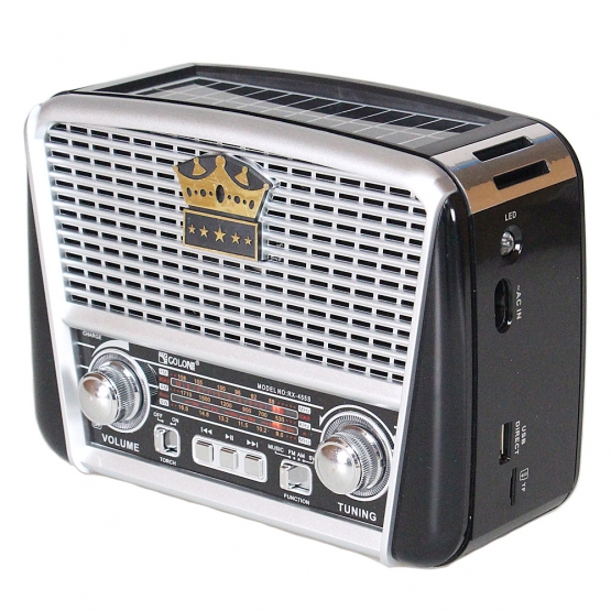 Hordozható 3 sávos napelemes rádió fekete-ezüst KORUNA