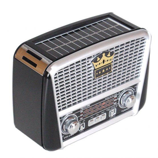 Hordozható 3 sávos napelemes rádió fekete-ezüst KORUNA