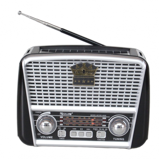 Hordozható 3 sávos napelemes rádió fekete-ezüst KORUNA