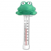 Medencés hőmérő úszóval, béka forma