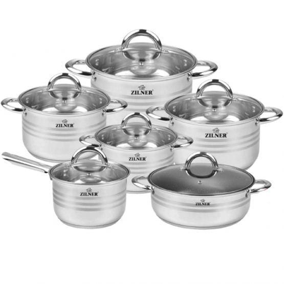 12 részes rozsdamentes edénykészlet ZL-8102